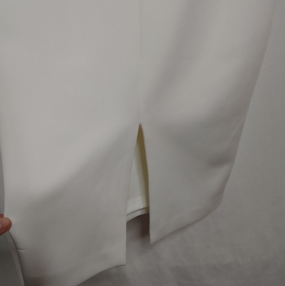 Guess High Neck Sleeveless Pencil Dress Ivory Off White Scuba Knit Sequin Size 4 - Picture 8 of 15